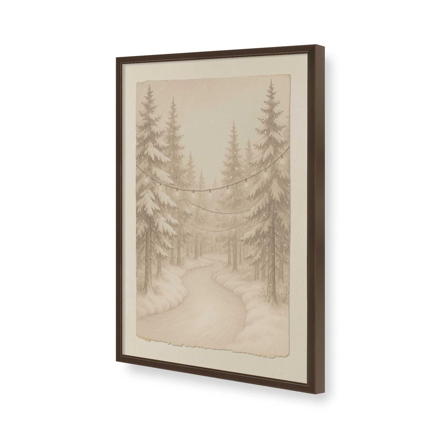 [Color:Brown], Picture of art in a Brown frame of the corner