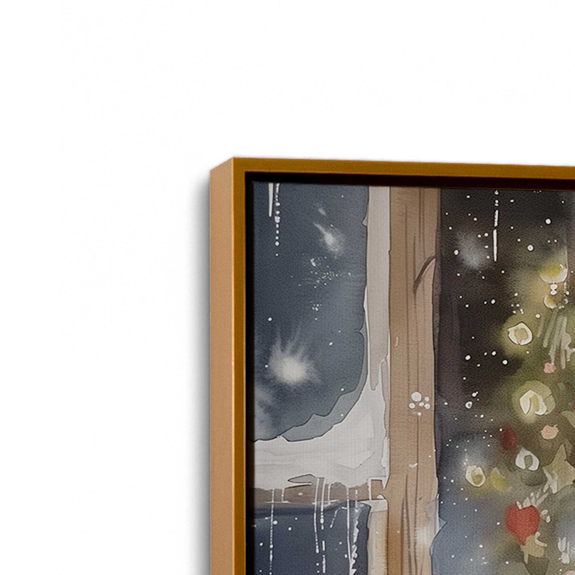 [Color:Polished Gold], Picture of art in a Polished Gold frame at an angle