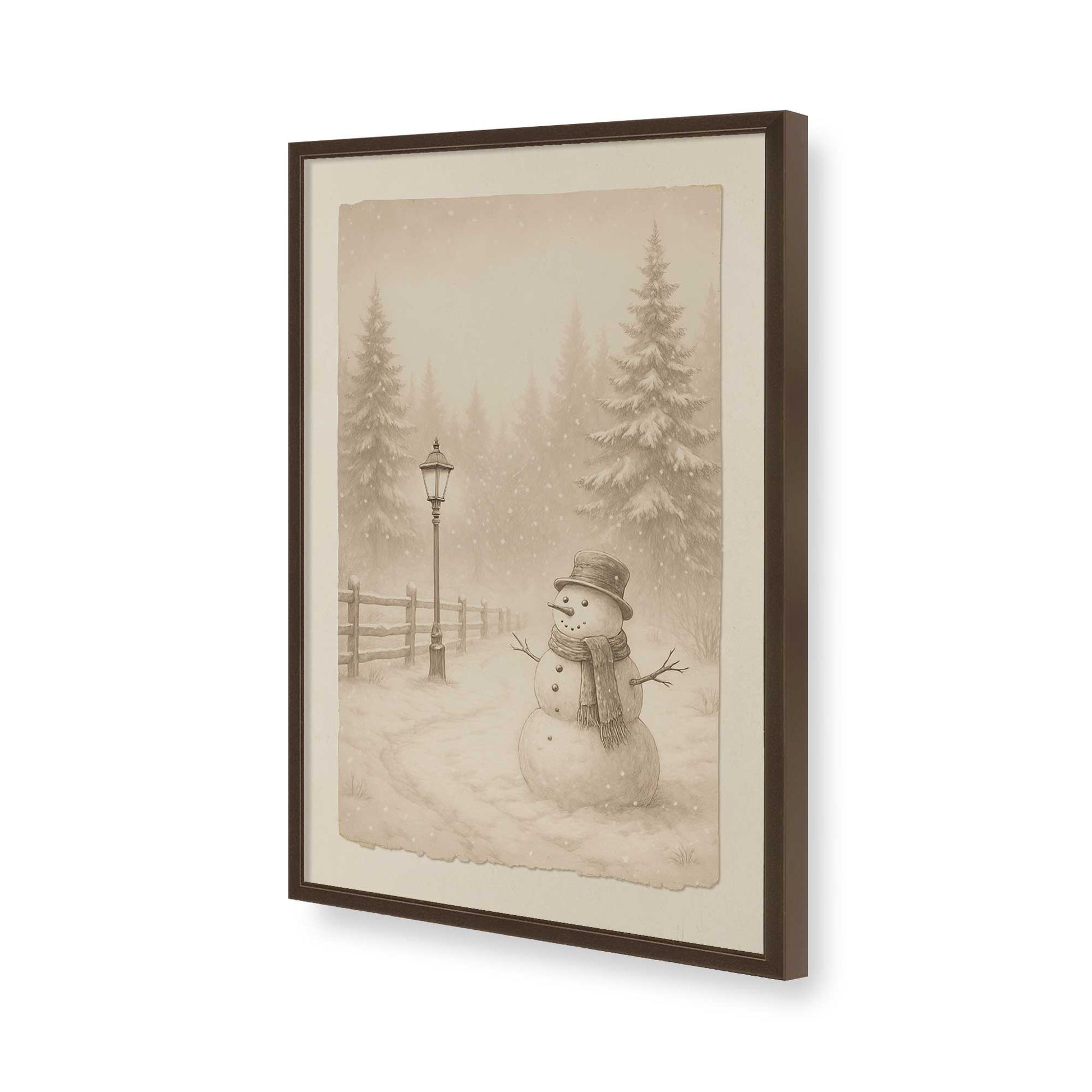 [Color:Brown], Picture of art in a Brown frame of the corner