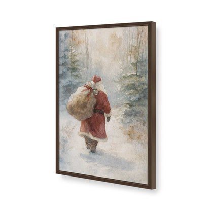 [Color:Brown], Picture of art in a Brown frame of the corner