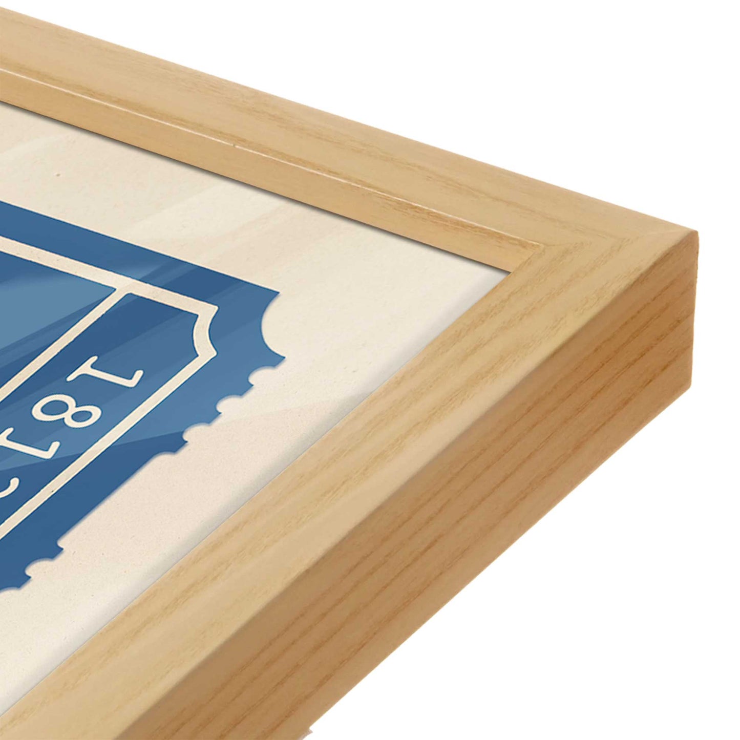 [Color:American Maple], Picture of art in a American Maple frame at an angle