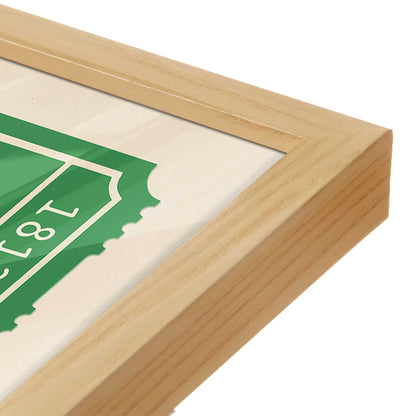 [Color:American Maple], Picture of art in a American Maple frame at an angle