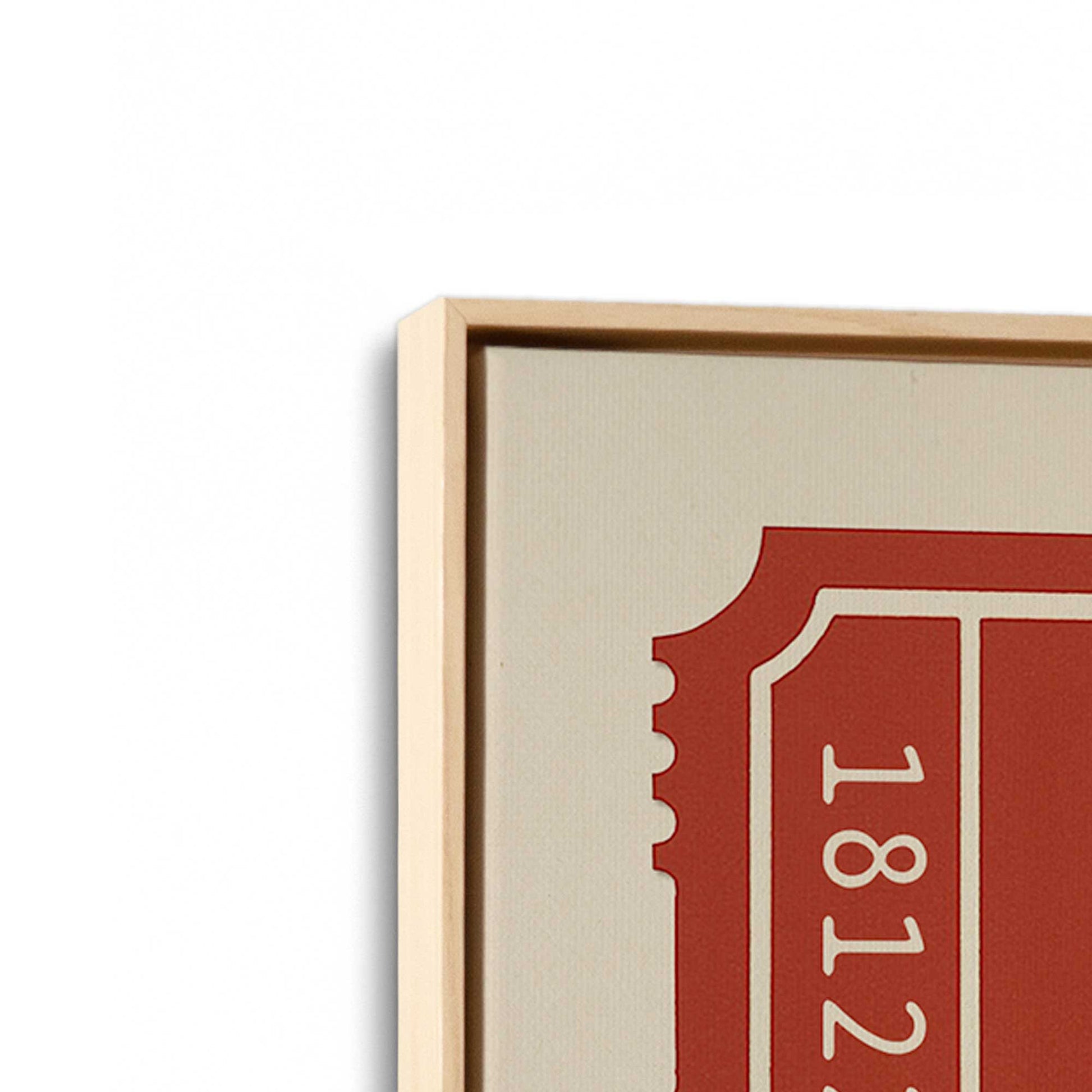 [Color:American Maple], Picture of art in a American Maple frame at an angle