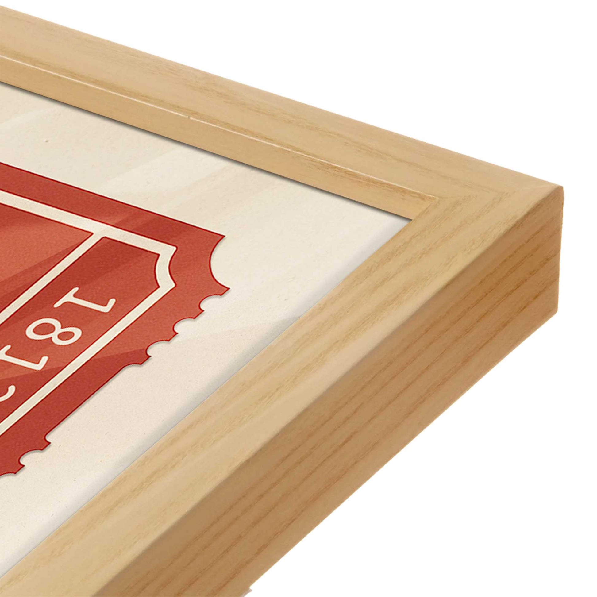 [Color:American Maple], Picture of art in a American Maple frame at an angle