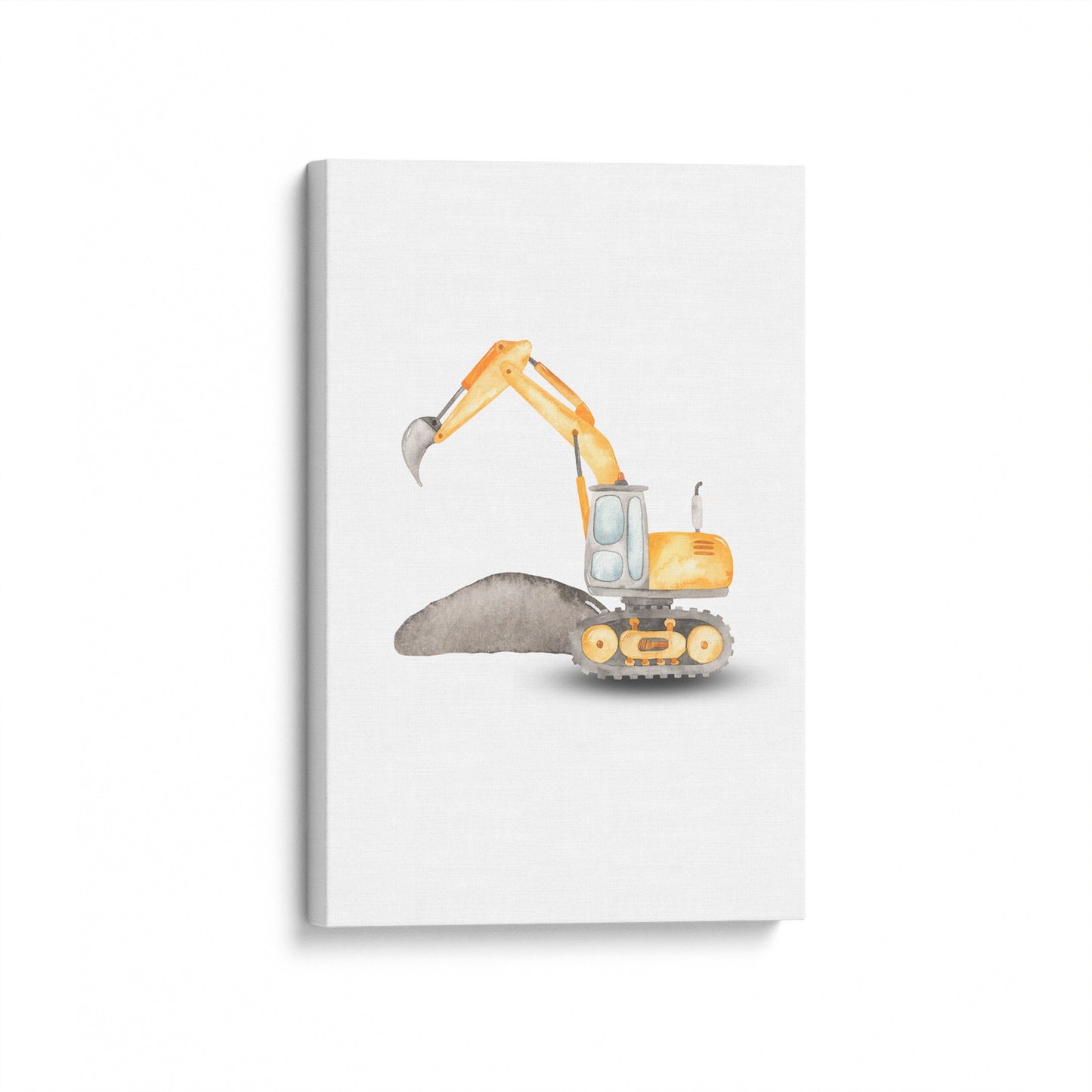 [color:Stretched Canvas], Picture of art in a black frame at angle