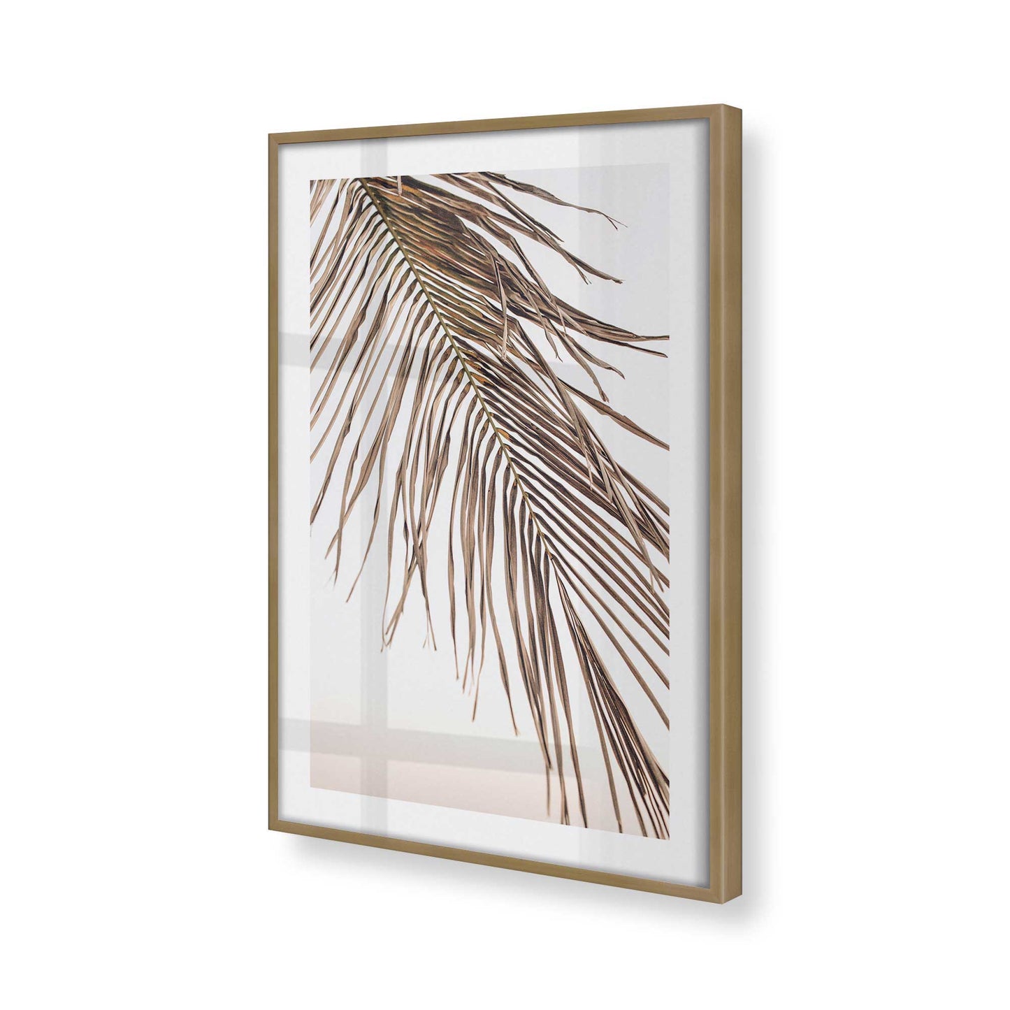 [Color:Brushed Gold], Picture of art in a Brushed Gold frame at an angle