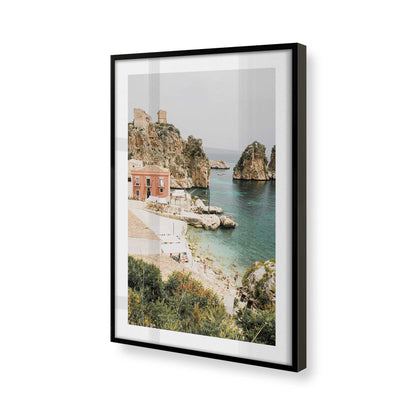 [Color:Satin Black], Picture of art in a Satin Black frame of the corner