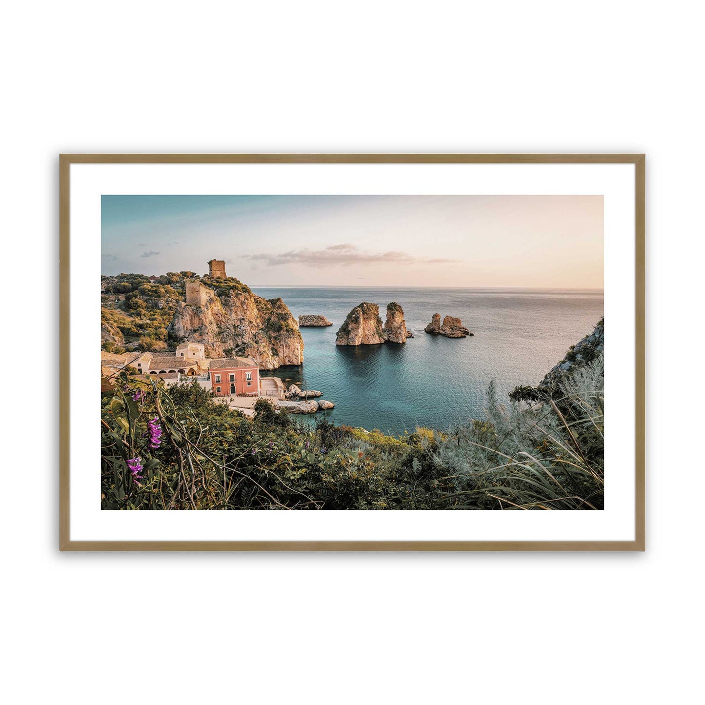 [Color:Brushed Gold], Picture of art in a Brushed Gold frame